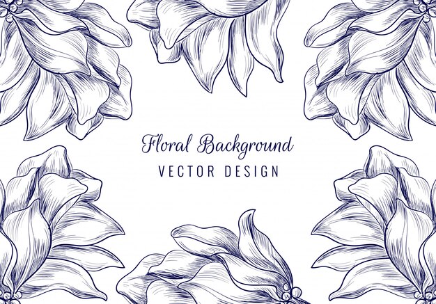 Fondo floral hermoso del ornamento de la boda dibujado a mano