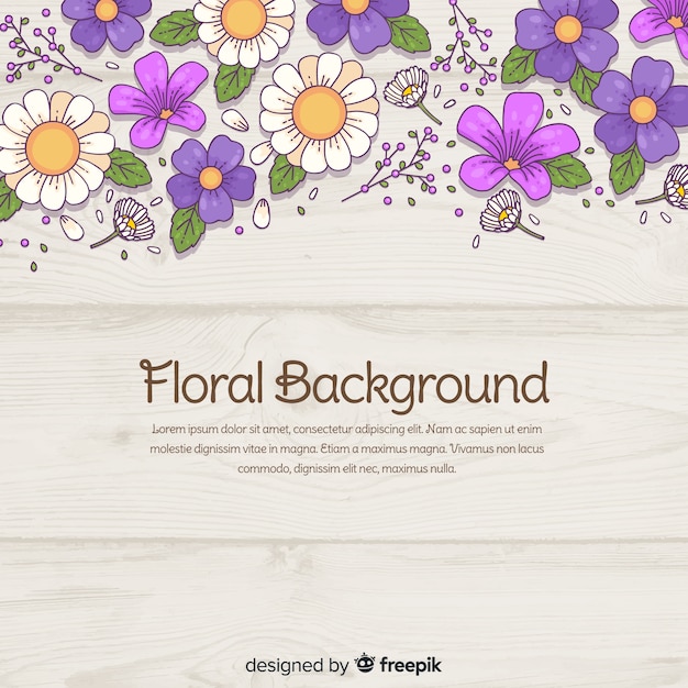 Vector gratuito fondo floral moderno dibujado a mano