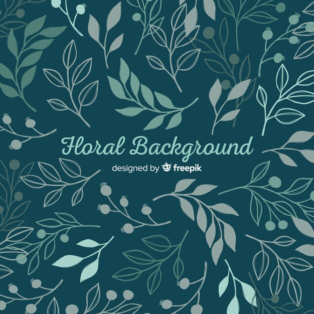 Fondo floral moderno con diseño plano
