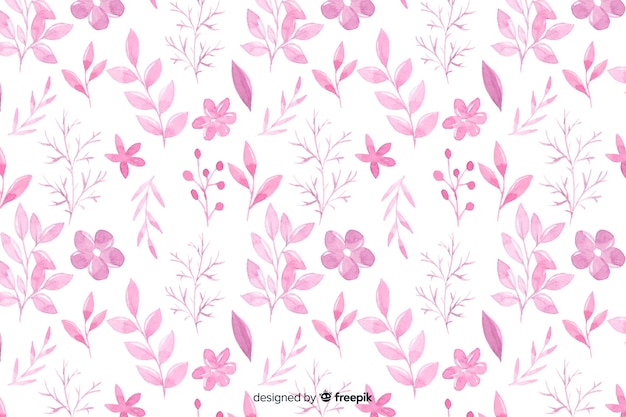 Vector gratuito fondo floral monocromático acuarela