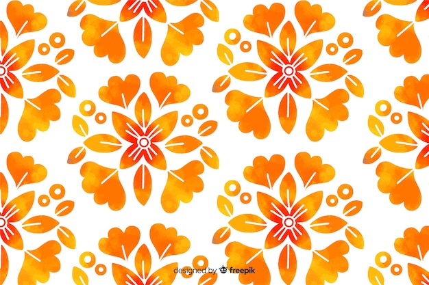 Vector gratuito fondo floral ornamental acuarela