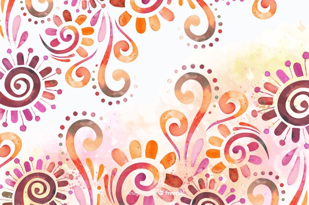 Vector gratuito fondo floral ornamental acuarela