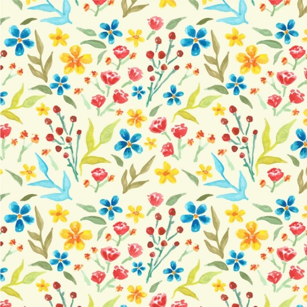 Fondo floral pintado con acuarelas