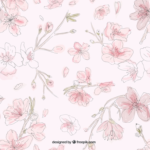 Vector gratuito fondo floral pintado a mano