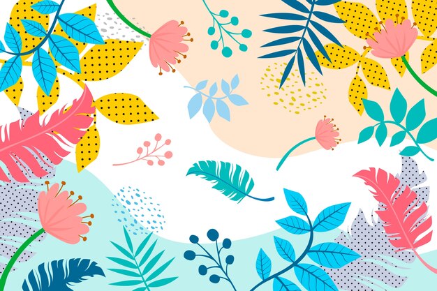 Fondo floral plano abstracto