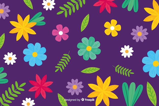 Fondo floral plano hermoso