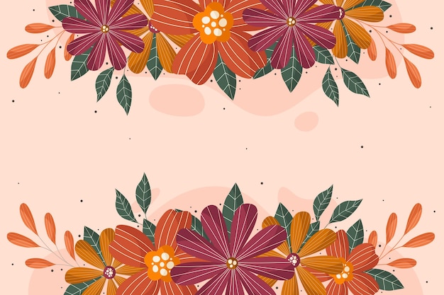 Vector gratuito fondo floral plano