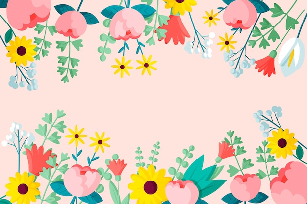 Vector gratuito fondo floral plano