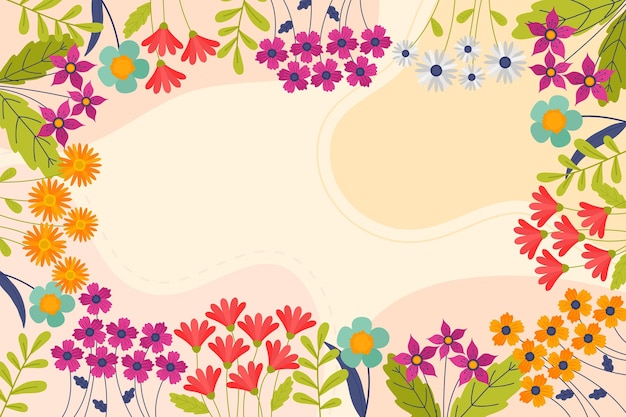 Vector gratuito fondo floral primavera dibujado a mano