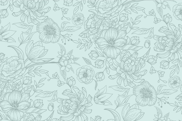 Vector gratuito fondo floral realista dibujado a mano