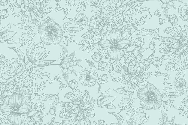 Fondo floral realista dibujado a mano