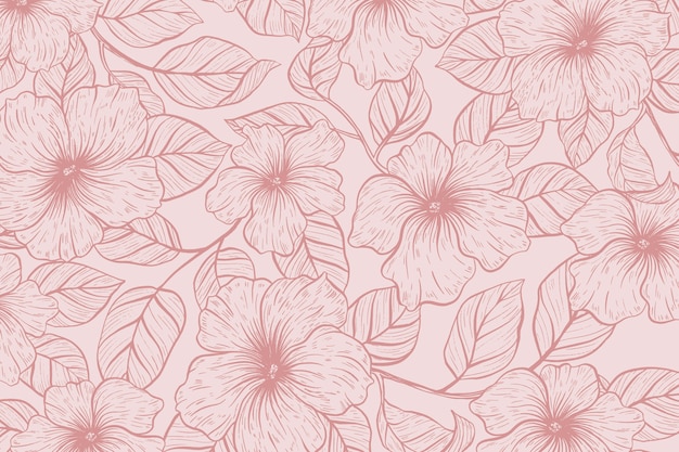 Vector gratuito fondo floral realista dibujado a mano