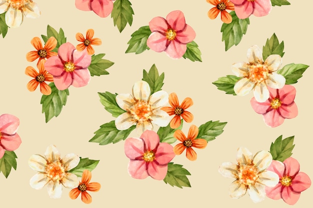 Fondo floral realista pintado a mano