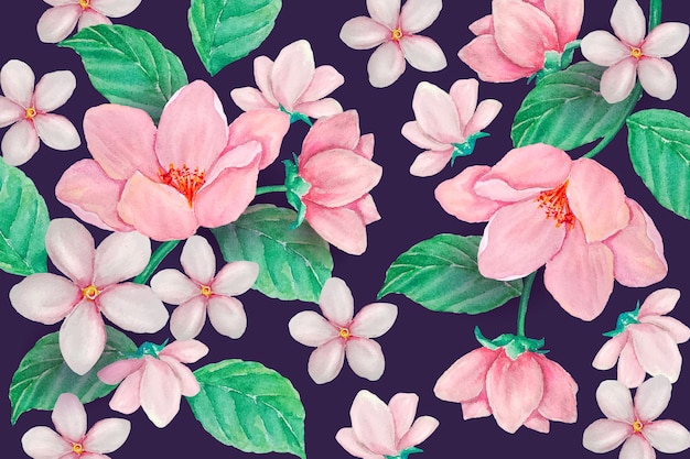 Fondo floral realista pintado a mano