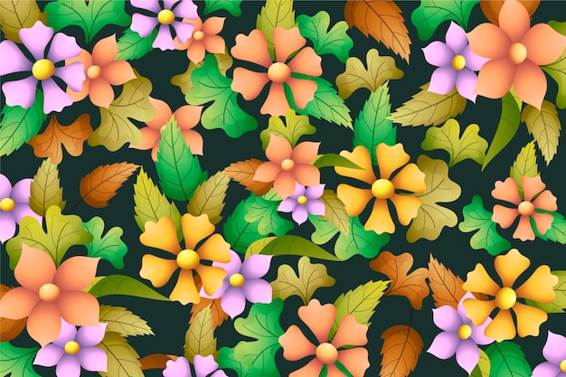 Fondo floral realista pintado a mano