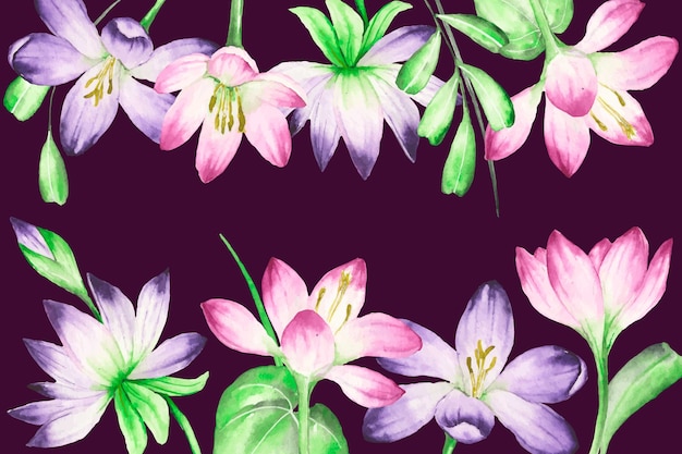 Fondo floral realista pintado a mano