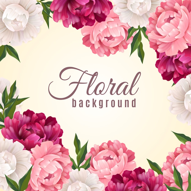 Vector gratuito fondo floral realista