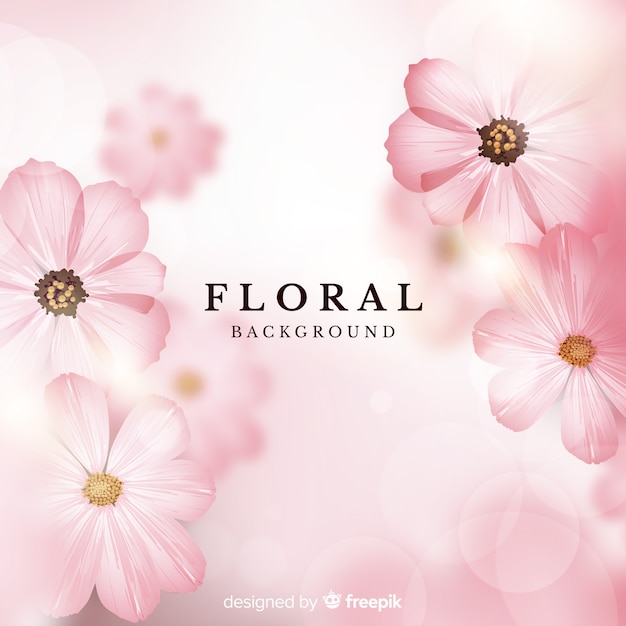 Vector gratuito fondo floral realista