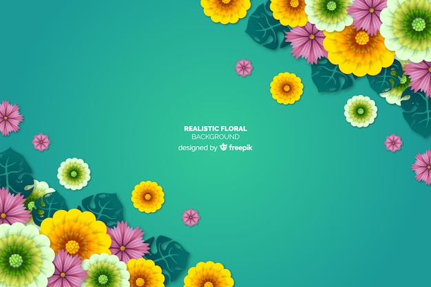 Vector gratuito fondo floral realista