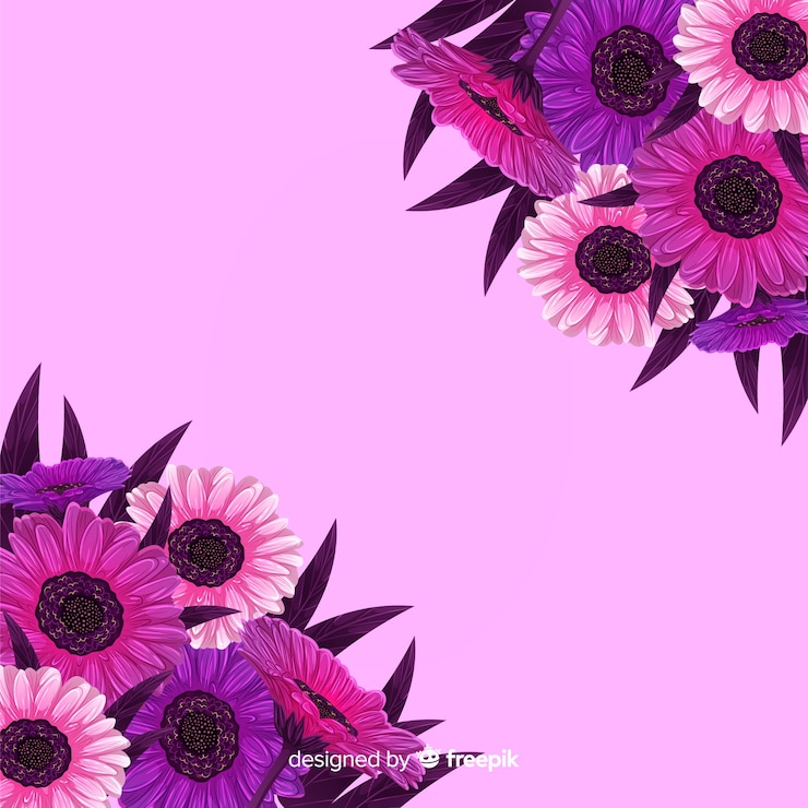 Vector gratuito fondo floral rosa con girasoles