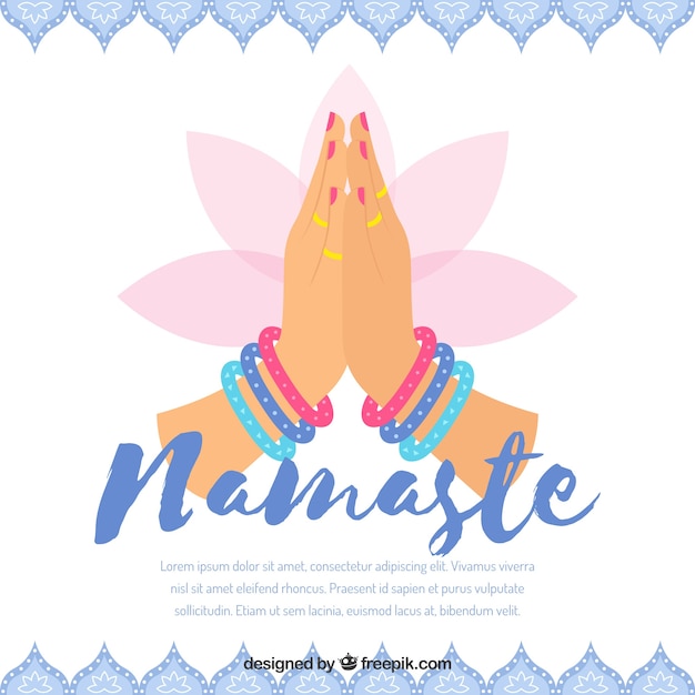 Fondo floral de saludo namaste