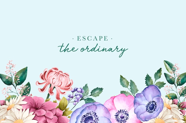 Fondo floral con texto inspirador