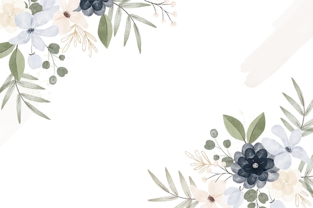 Fondo floral vintage estilo acuarela