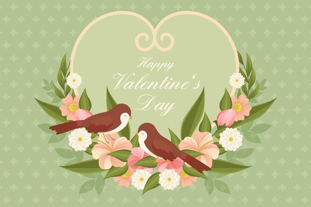 Fondo floral vintage de san valentín