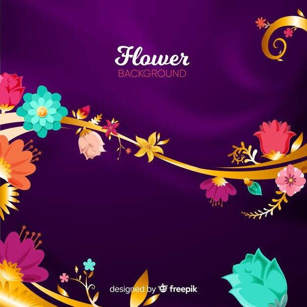 Fondo de flores en 2d