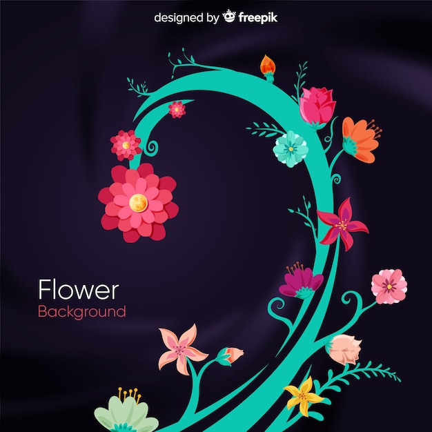 Fondo de flores en 2d
