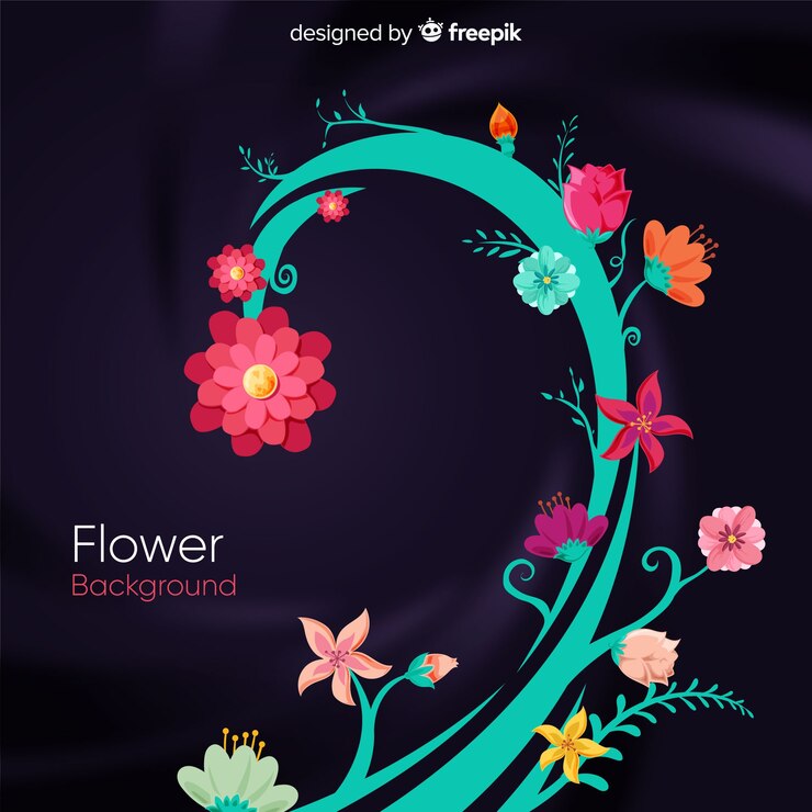 Vector gratuito fondo de flores en 2d