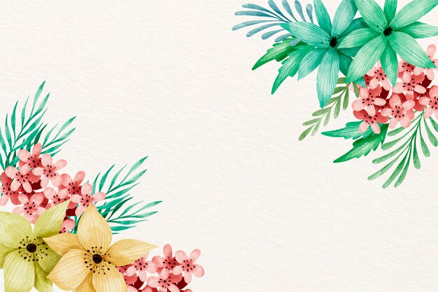 Fondo de flores acuarela en colores pastel