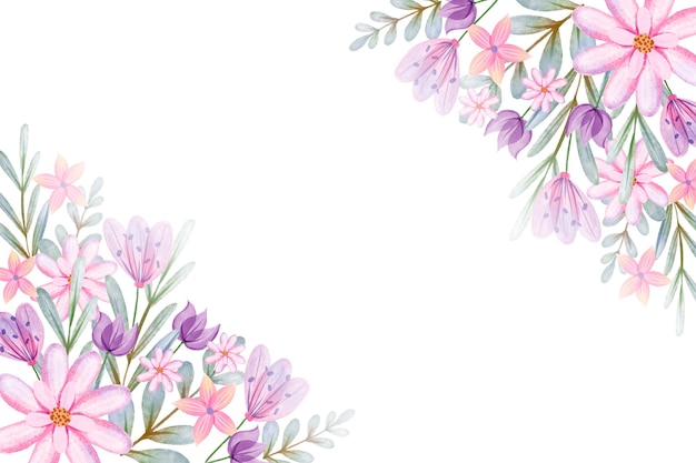 Vector gratuito fondo de flores acuarela pintada a mano