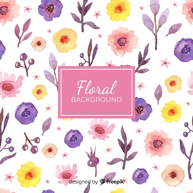 Fondo de flores en acuarela