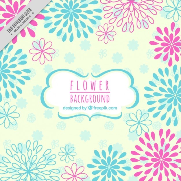Fondo de flores de colores abstractas dibujadas a mano