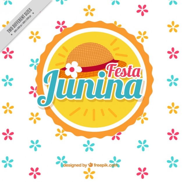 Vector gratuito fondo de flores de colores de fiesta junina