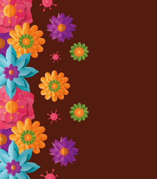 Vector gratuito fondo con flores de colores