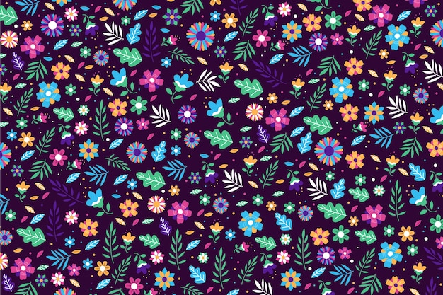 Fondo de flores coloridas Ditsy