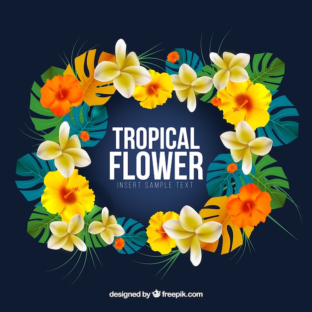 Vector gratuito fondo de flores coloridas tropicales