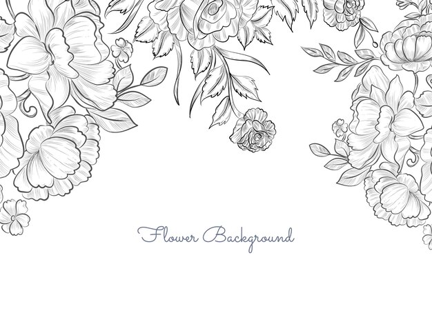 Fondo de flores dibujadas a mano elegante simple