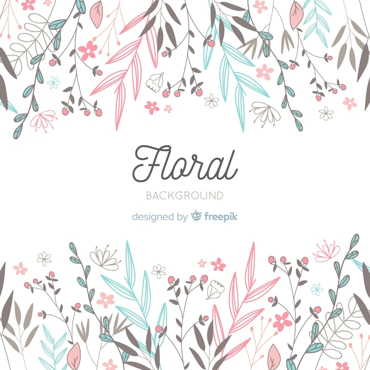 Vector gratuito fondo de flores dibujadas a mano