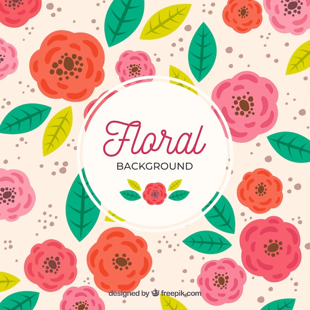 Vector gratuito fondo flores dibujadas a mano