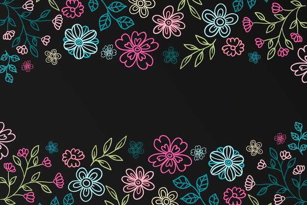 Fondo de flores dibujadas a mano