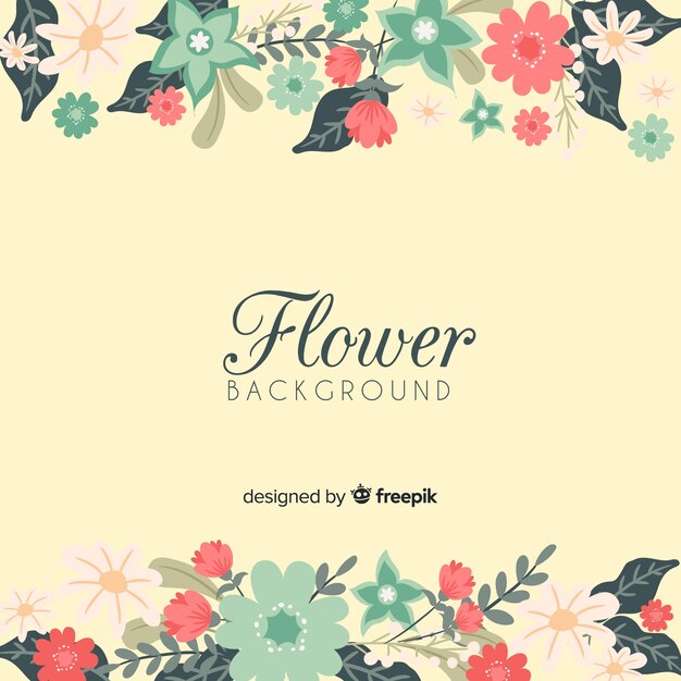 Fondo de flores dibujado a mano