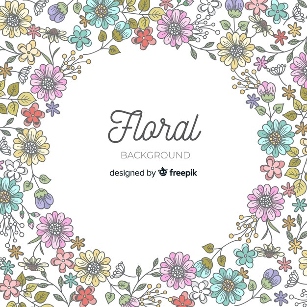 Fondo de flores dibujado a mano