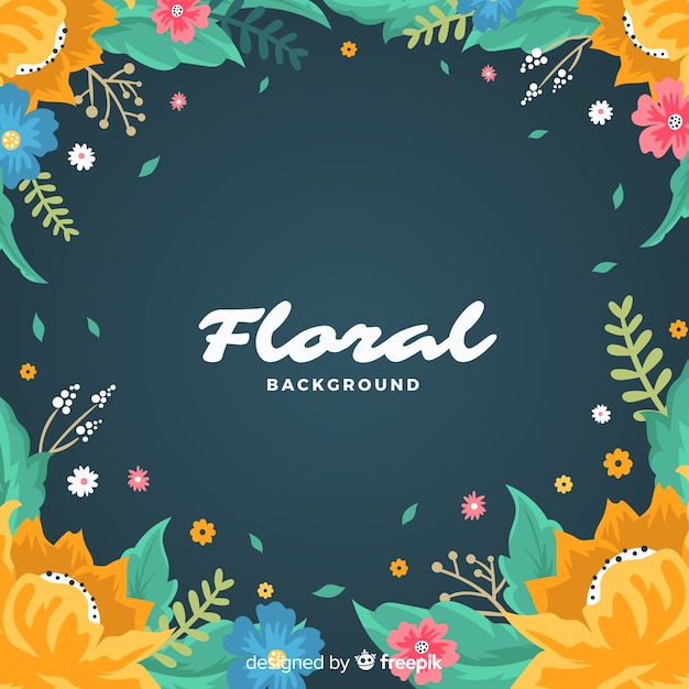 Fondo de flores en diseño plano