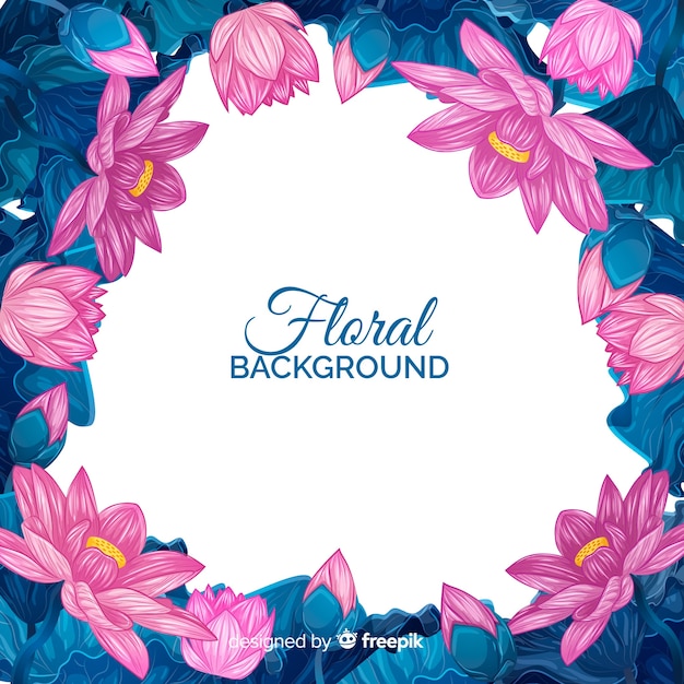 Vector gratuito fondo de flores en diseño plano