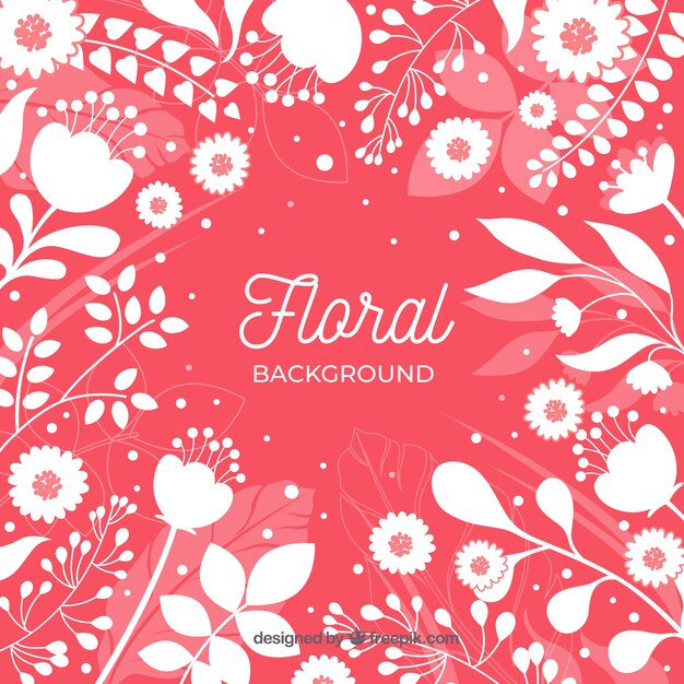 Fondo de flores en diseño plano