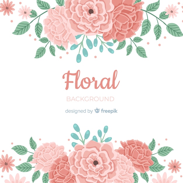 Fondo de flores en diseño plano