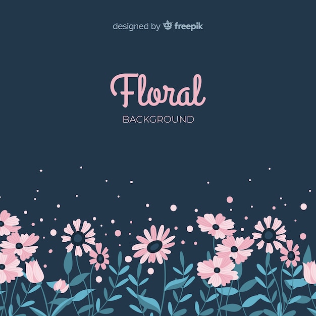 Fondo de flores en diseño plano